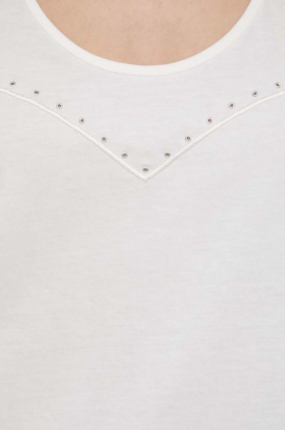 Pinko top bawełniany beżowy 103729.A1XR
