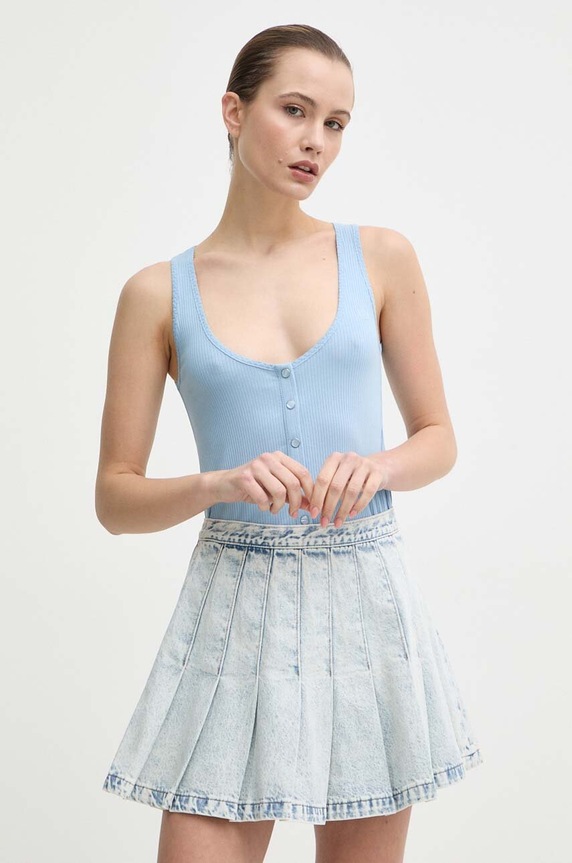 Pinko top z elastanem niebieski 103572.A1X4