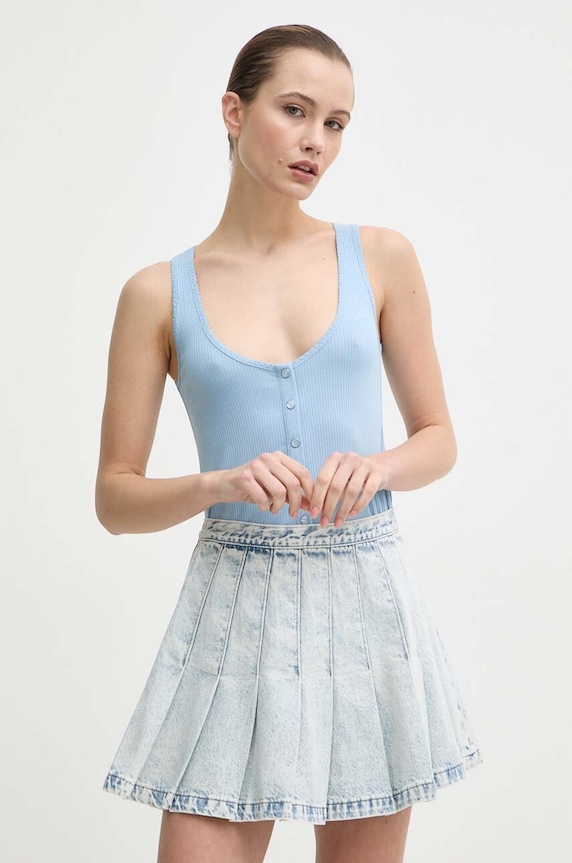 Pinko top z elastanem niebieski 103572.A1X4