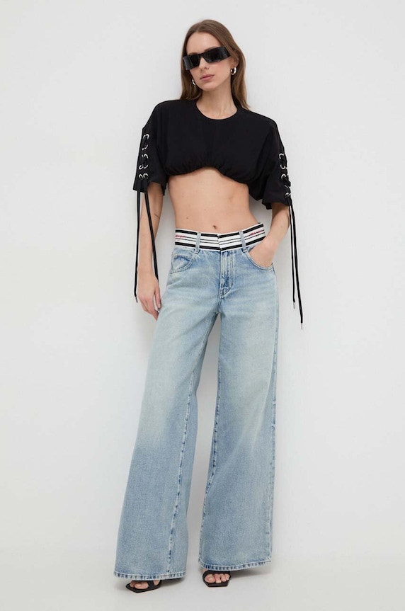 Βαμβακερό μπλουζάκι Pinko 103755.A1UA μαύρο SS24