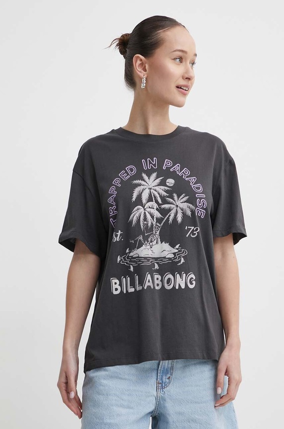 Billabong t-shirt bawełniany szary EBJZT00255