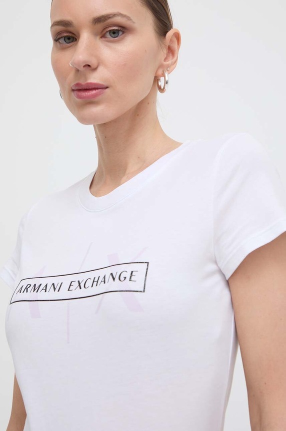 Bavlnené tričko Armani Exchange biela 3DYT46.YJ3RZ
