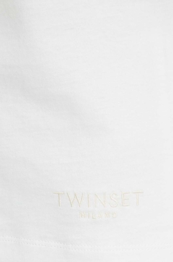 Twinset t-shirt bawełniany 241TT2411 beżowy