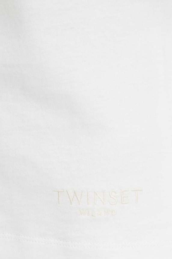 Twinset t-shirt bawełniany 241TT2411 beżowy