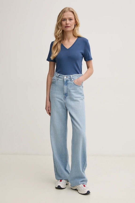 United Colors of Benetton tricou din bumbac 3GA2E4230 bleumarin AA00