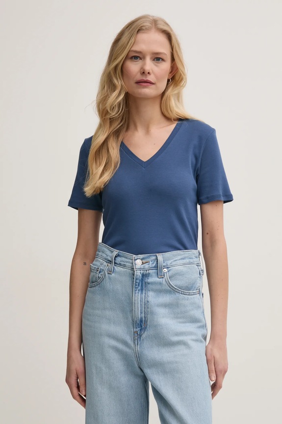 United Colors of Benetton tricou din bumbac bleumarin 3GA2E4230