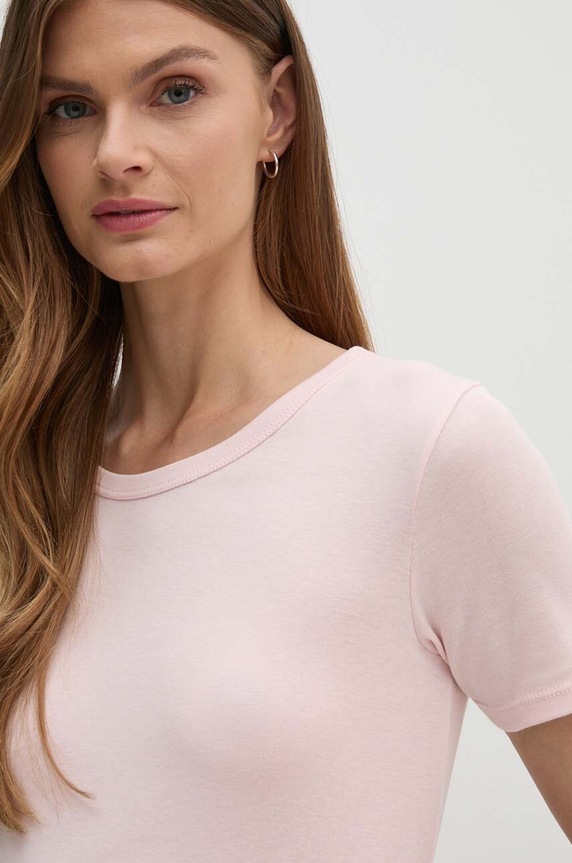 Βαμβακερό μπλουζάκι United Colors of Benetton ροζ 3GA2E16A0