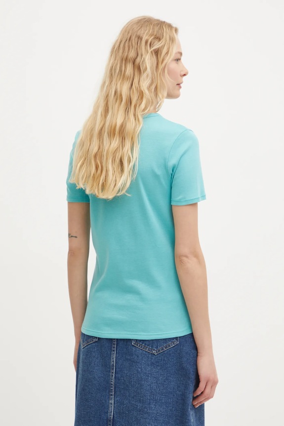Oblečení Bavlněné tričko United Colors of Benetton 3GA2E16A0 tyrkysová