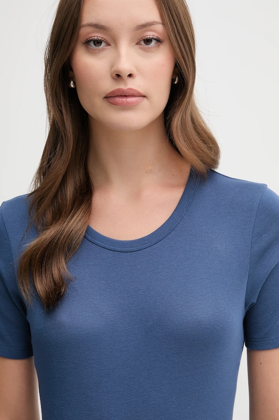 United Colors of Benetton tricou din bumbac albastru 3GA2E16A0