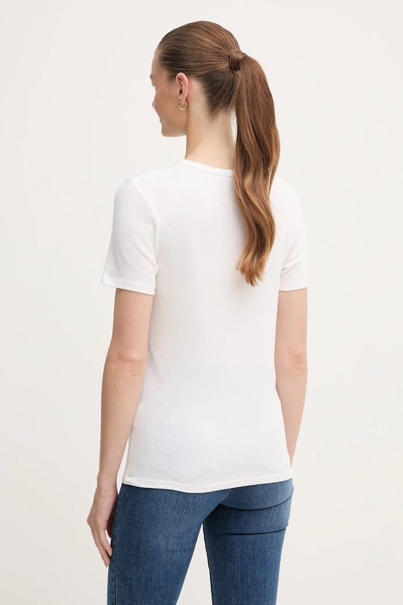 United Colors of Benetton t-shirt bawełniany 3GA2E16A2 biały AW25