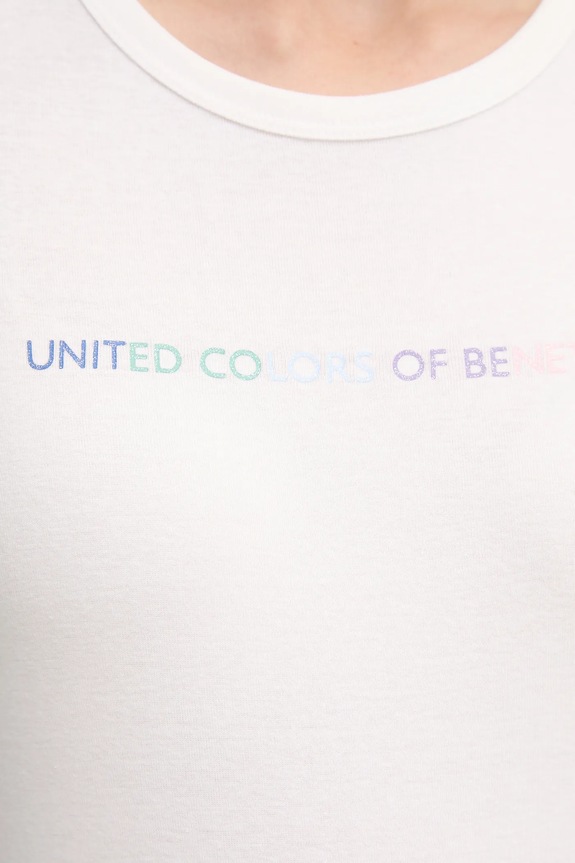 United Colors of Benetton t-shirt bawełniany biały 3GA2E16A2
