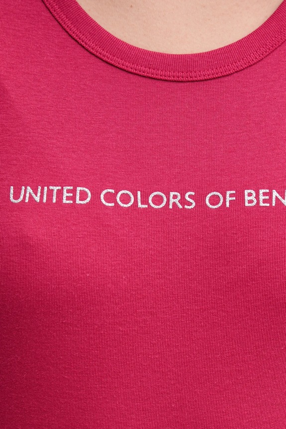 Bavlnené tričko United Colors of Benetton 3GA2E16A2 ružová