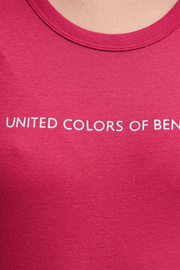 Bavlnené tričko United Colors of Benetton 3GA2E16A2 ružová