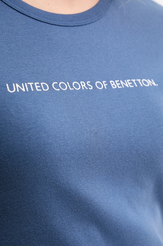 United Colors of Benetton t-shirt bawełniany 3GA2E16A2 niebieski