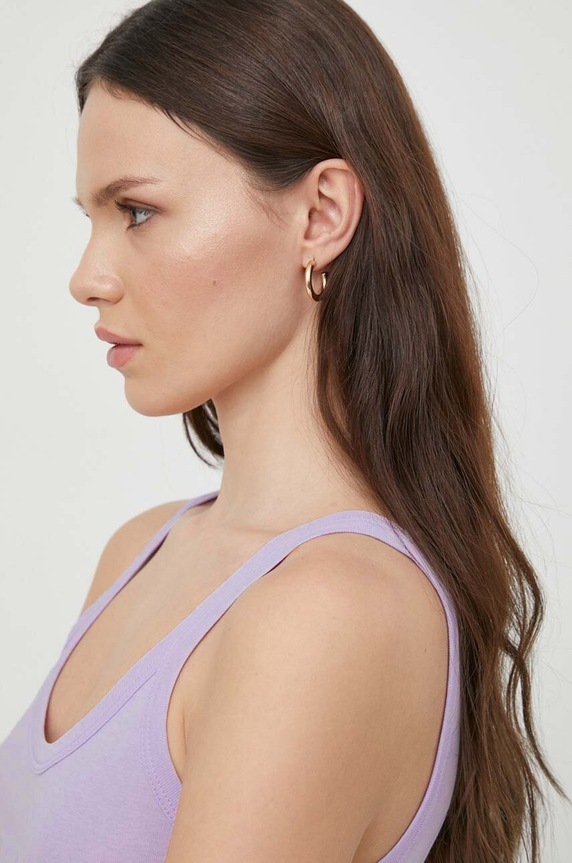United Colors of Benetton top bawełniany fioletowy 3GA2E8397