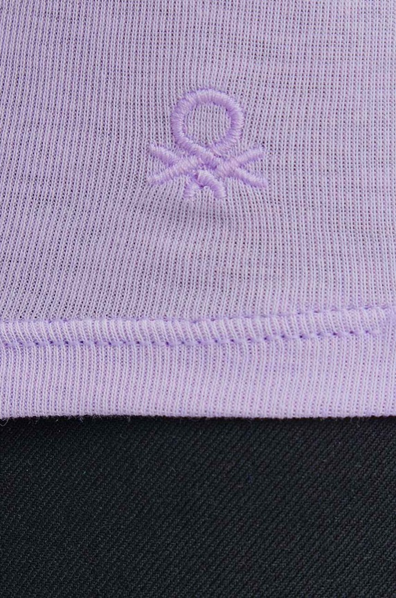 United Colors of Benetton top bawełniany 3GA2E8397 fioletowy