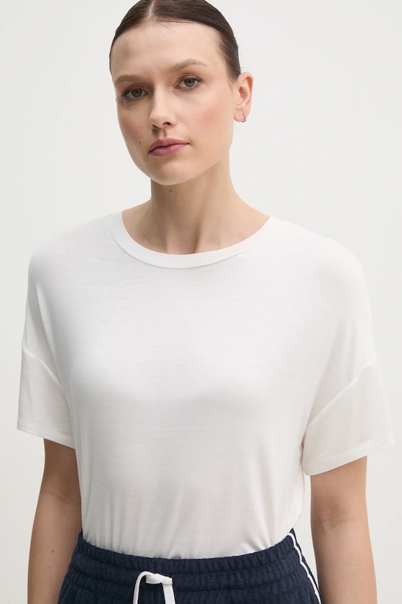 United Colors of Benetton t-shirt z elastanem biały 3Z12D101X