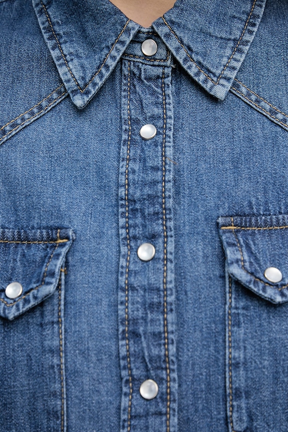 United Colors of Benetton košulja za žene traper 5RZKDQ06T plava