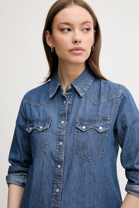 United Colors of Benetton camasa jeans 5RZKDQ06T albastru