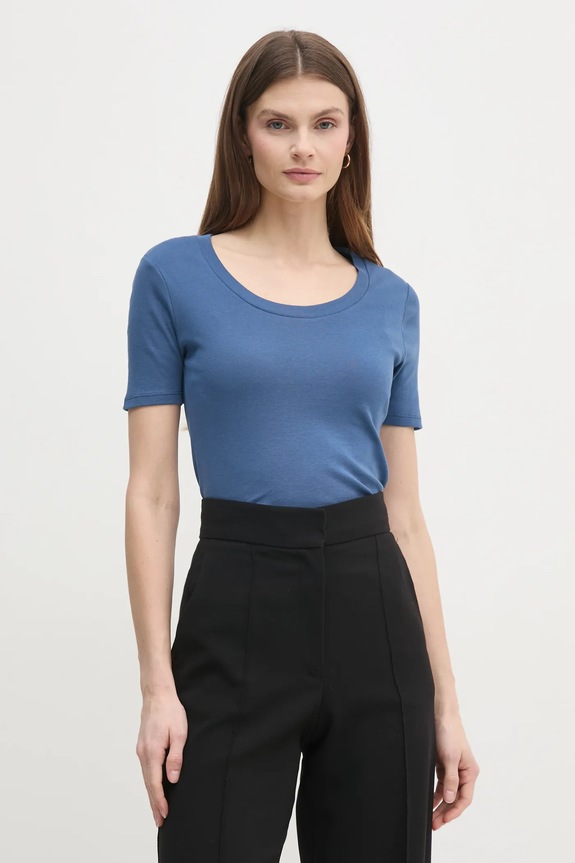 Bavlnené tričko United Colors of Benetton slim modrá 3GA2D1066