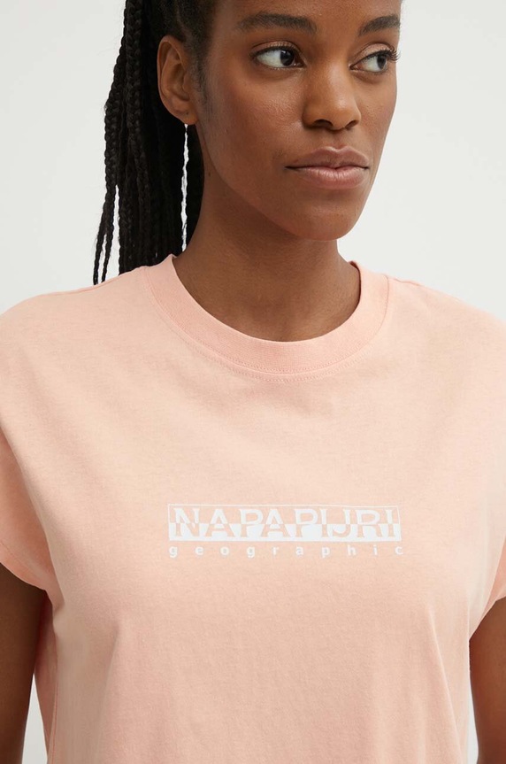 Napapijri t-shirt bawełniany S-Box pomarańczowy NP0A4HX3P1I1