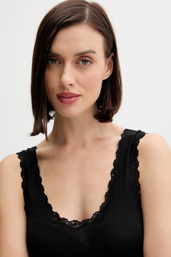Odzież United Colors of Benetton top damski z modalu 3OVL1H009 czarny