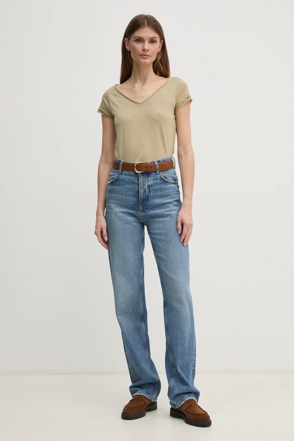 Sisley t-shirt 3TNHL4007 zielony AW25