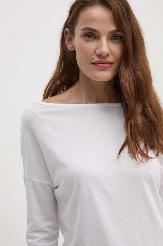 Majica dugih rukava Sisley bijela 3QU4L12EE