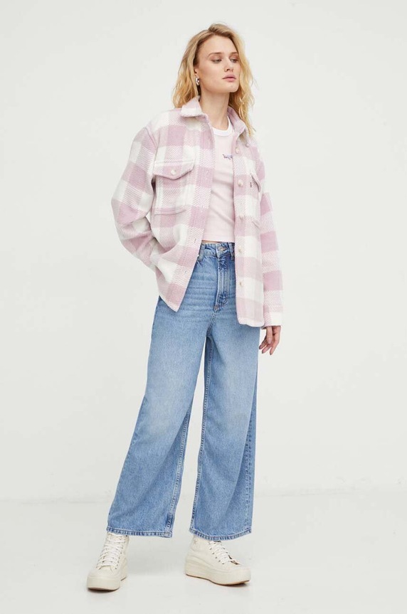 Bavlněné tričko Levi's A3523 růžová SS24