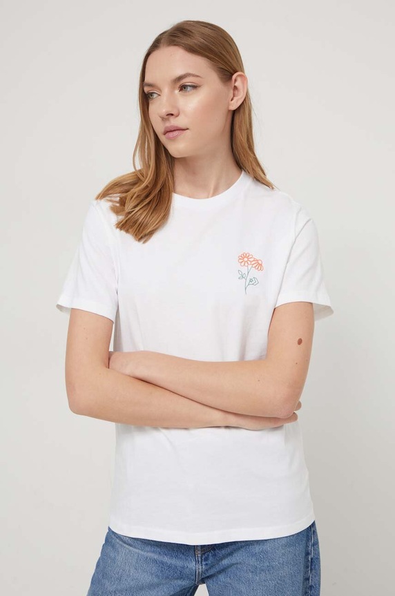 Converse tricou din bumbac flori alb 10026041.A01