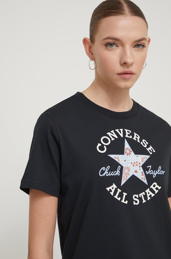 Îmbrăcăminte Converse tricou din bumbac 10026049.A03 negru