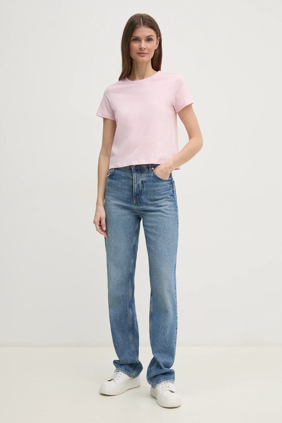 Sisley tricou din bumbac 3I1XL101S roz SS26