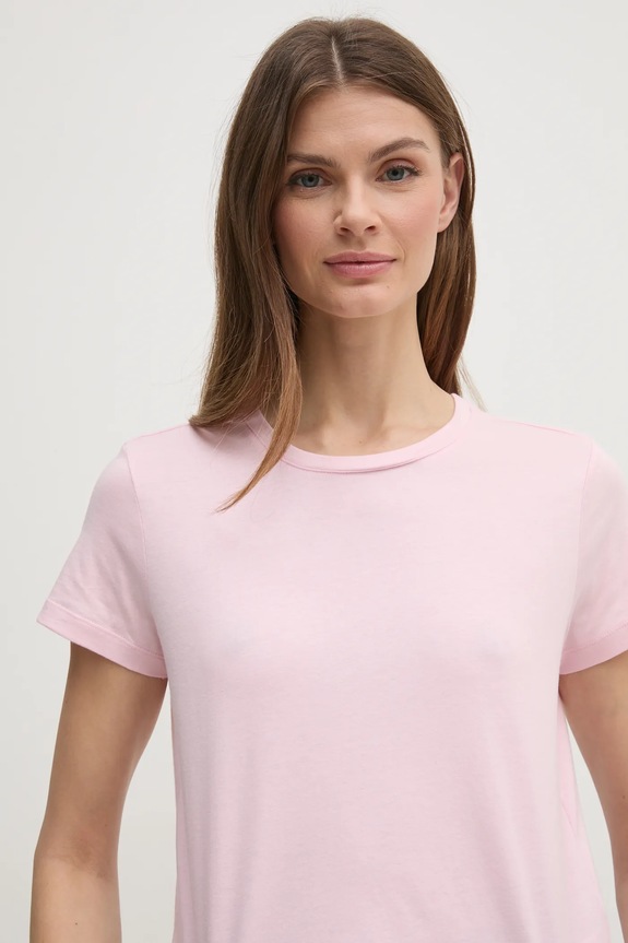 Sisley tricou din bumbac roz 3I1XL101S