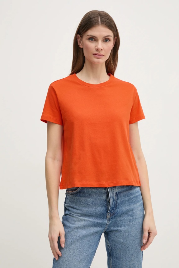 Sisley tricou din bumbac portocaliu 3I1XL101S