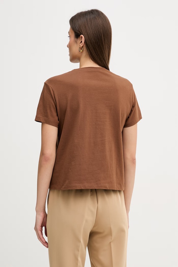 Îmbrăcăminte Sisley tricou din bumbac 3I1XL101S maro