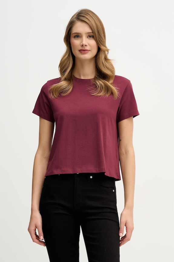 Sisley t-shirt bawełniany bawełna bordowy 3I1XL101S