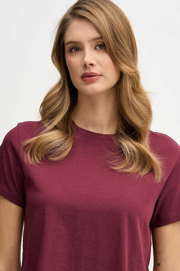 Sisley t-shirt bawełniany bordowy 3I1XL101S