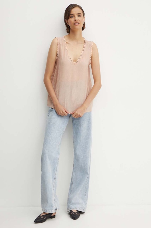 Sisley top 5VURLH012 arancione SS24