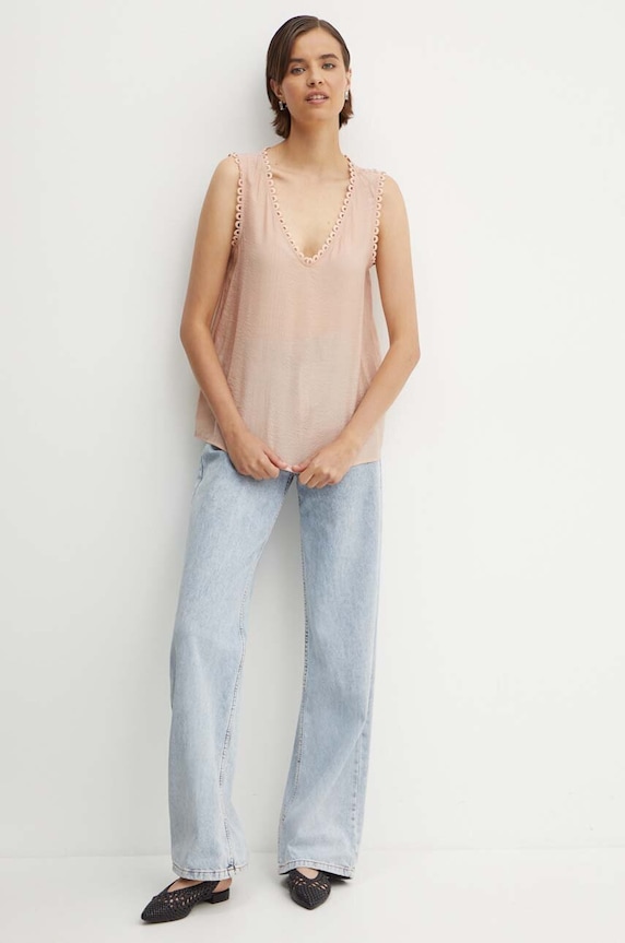 Sisley top 5VURLH012 arancione SS24