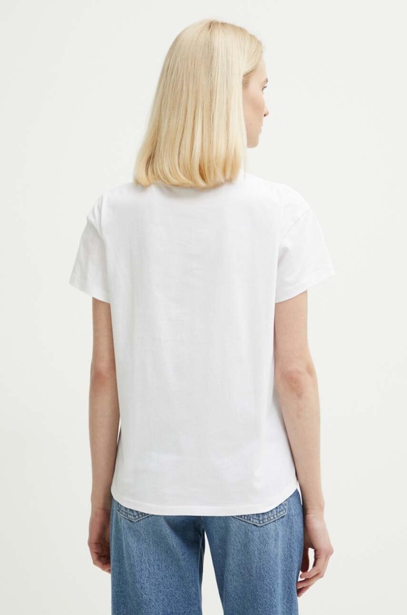 Odzież Sisley t-shirt bawełniany 3F1QL1054 biały