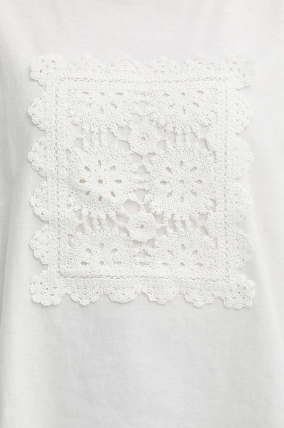 Sisley t-shirt bawełniany 3UNZL105J beżowy