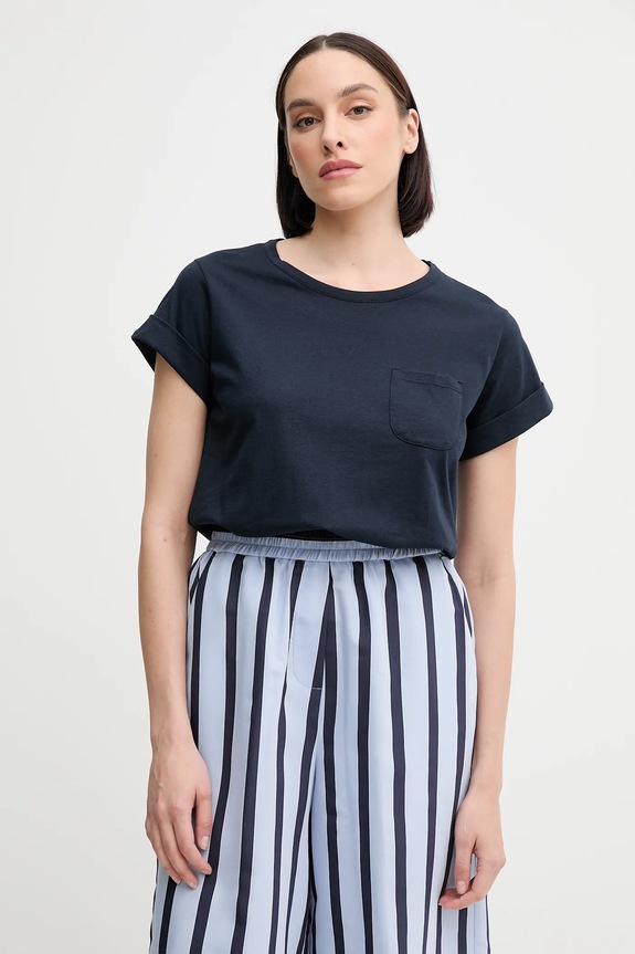 Sisley pamut póló sötétkék 3I1XL1058