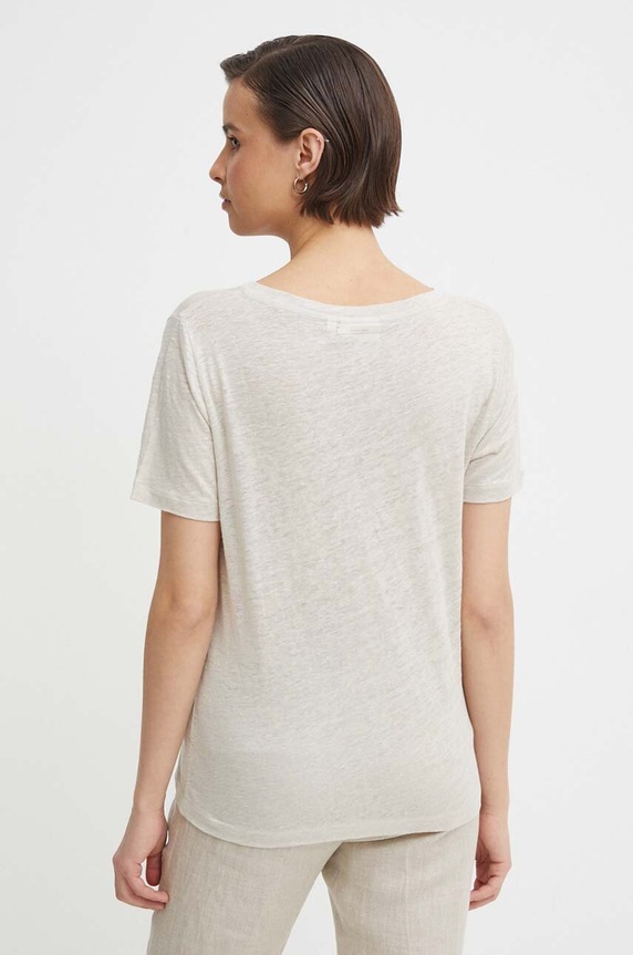 Дрехи Ленена тениска Calvin Klein K20K207261 бежов