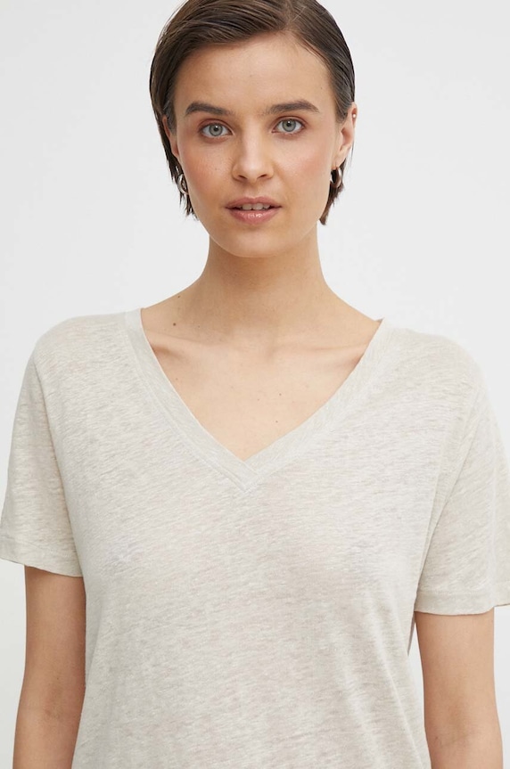 Ленена тениска Calvin Klein бежов K20K207261