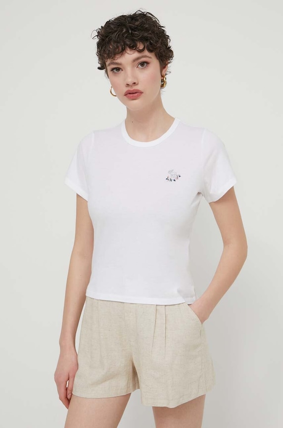 Abercrombie & Fitch t-shirt bawełniany regular beżowy KI157.4023.100