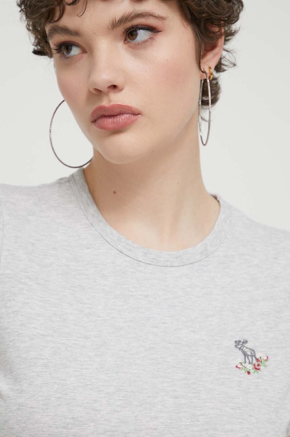 Bavlnené tričko Abercrombie & Fitch sivá KI157.4023.112