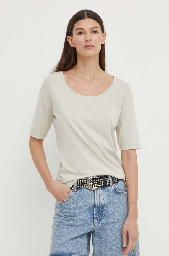 Marc O'Polo t-shirt elasztánnal bézs 403308751355