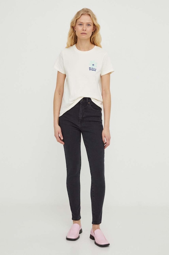 Bavlnené tričko Levi's 17369.2517 béžová SS24