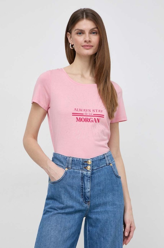 Morgan t-shirt DANAE różowy DANAE.ROSEE