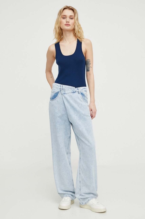 Lovechild gyapjú top 24.2.871.2002 sötétkék SS24